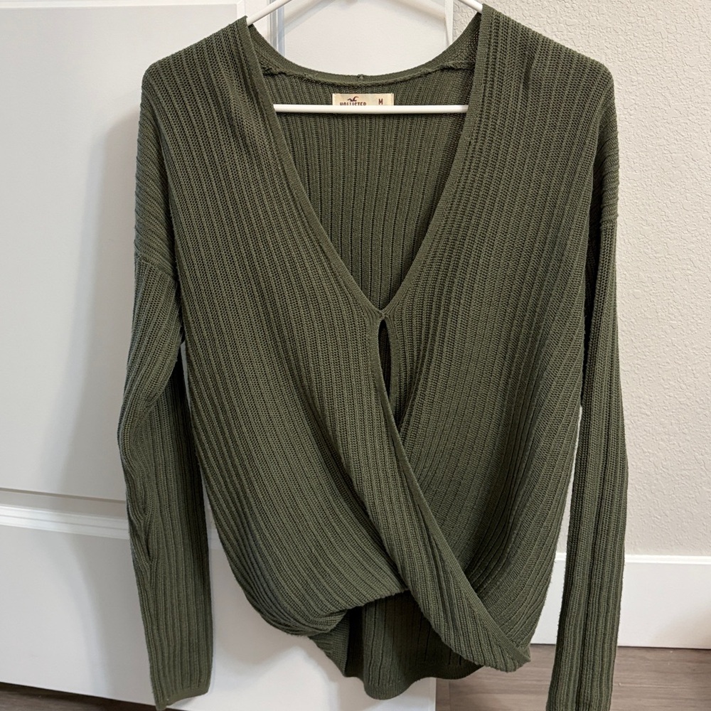 Hollister Ribbed Olive Green Top